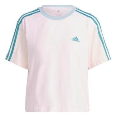 Imagem de CAMISETA 3 STRIPES CROPPED COLOR BLOCK Adidas-Feminino