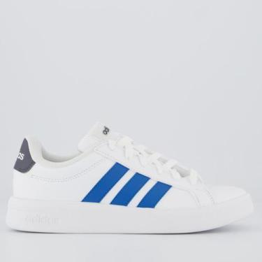 Imagem de Tênis Adidas Grand Court 3.0 Juvenil Branco e Azul, 35