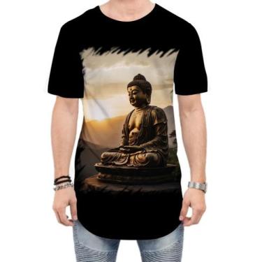 Imagem de Camiseta Longline Estátua de Buda Iluminado Religião 20 - Kasubeck Sto