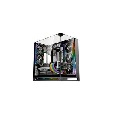 Imagem de Gabinete Gamer Liketec Cygnus Dark, ATX,  8 Fans ARGB e Display LCD, Vidro Temperado, P...