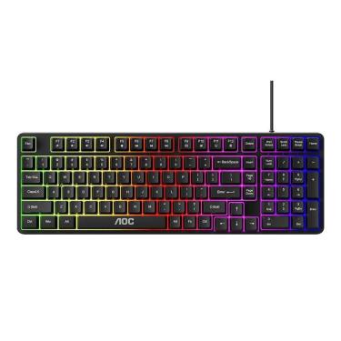 Imagem de Teclado Gamer RGB com Fio – Anti-Ghosting 26 Teclas, LED Rainbow, Teclas Silenciosas e...