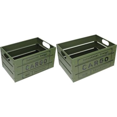 Imagem de Jogo 2 Caixa Organizadora Decorativa Home&Co Metal Verde