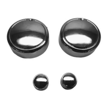 Imagem de Botão Manipulador + Tecla Cromado Forno Fischer Fit Line Kit 4 Pçs