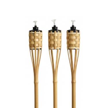 Imagem de Kit 3 Tocha de Bambu 100cm Decoração Jardim Festa Iluminação - Genéric