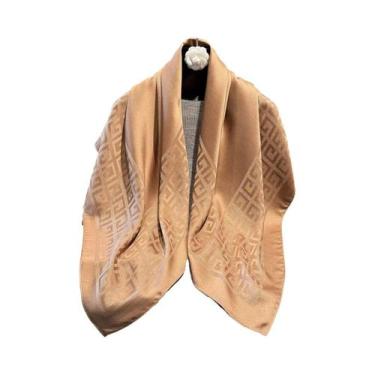 Imagem de Lenço De Chiffon Com Estampa Geométrica Para Mulheres, Faixa De Cabeça