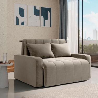 Imagem de Sofá Cama Compacto 2 lugares 1,38 larg Amora New Matrix, VELUDO CAPUCC