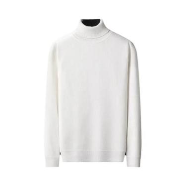 Imagem de Suéter Masculino Slim Fit De Manga Longa Com Gola Alta Casual Streetwe