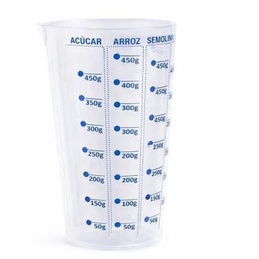 Imagem de Copo Medidor de Plástico 570ml Transparente Colorido - INJETEMP, Azul