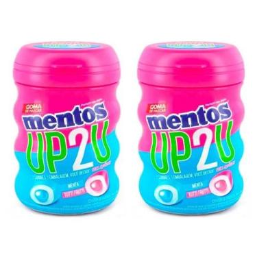 Imagem de Kit 2 Mentos Pote Up 2U TuttiFrutti e Menta Goma de Mascar Sem Açucar