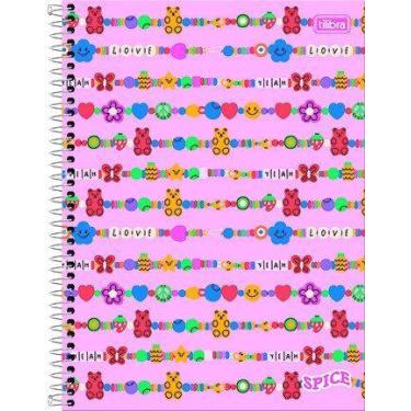 Imagem de Caderno Espiral Capa Dura Universitário 10 Matérias Spice Feminino 160