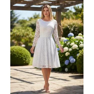 Imagem de Vestido Renda Noiva 15 Civil Festa Casamento Aniversario - ShoopWeb, G