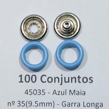 Imagem de Botões de Pressão Nº 35 Colorido Latão Variados Tic-Tac Azul Maia 9,5m
