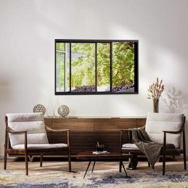Imagem de Janela Vitro 2 Folhas sem Grade 1,20m x 1m em Alumínio Preto com Vidro – Vitrolar Preto