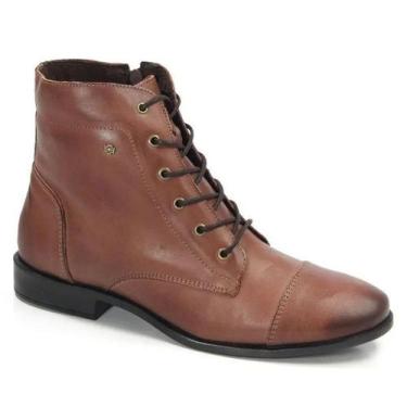 Imagem de Bota perlatto feminina luna coturno em couro lun688, Pinhao, Old, Old,
