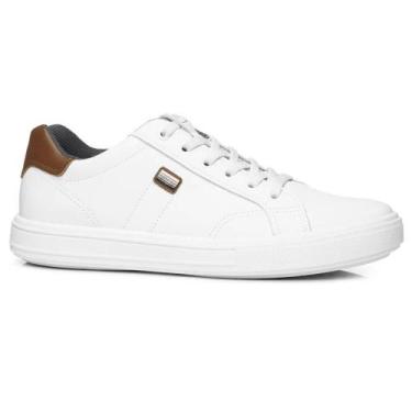 Imagem de Tenis Sapatênis Pegada City Pin Couro Masculino Branco, Branco, 40