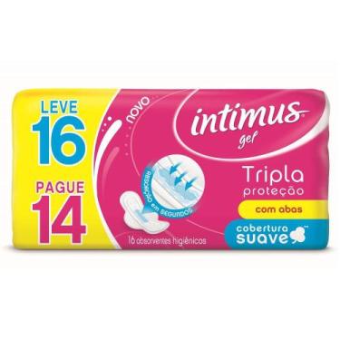 Imagem de Absorvente Intimus Com Abas Cobertura Suave Tripla Proteção 16 Unidade