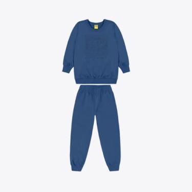 Imagem de Conjunto Infantil Menino Moletom Manga Longa 2 Peças Rovitex, Azul, 06
