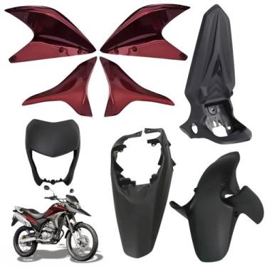 Imagem de Kit Carenagem Lateral Dianteiro Honda Xre 300 Vermelho Cardeal Peroliz