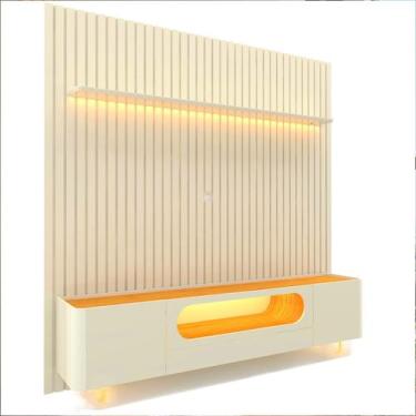 Imagem de Rack com Painel Nobre 2.3 com Pés de Vidro Offwhite - Gelius - Gelius 