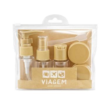 Imagem de Kit Frascos para Viagem Jacki Design 7 Peças Bege Akm20903