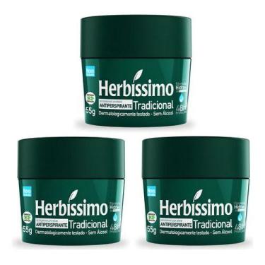 Imagem de Kit 3 Desodorante Creme Herbissimo Tradicional