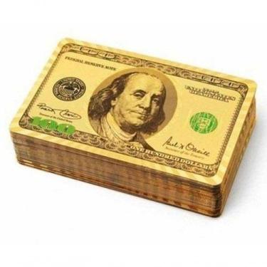 Imagem de Baralho Dólar Poker Cartas Jogos D'água Dourado - SHOPMIX