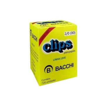Imagem de Caixa com 720 clips galvanizados 2/0 clipes bacchi novos