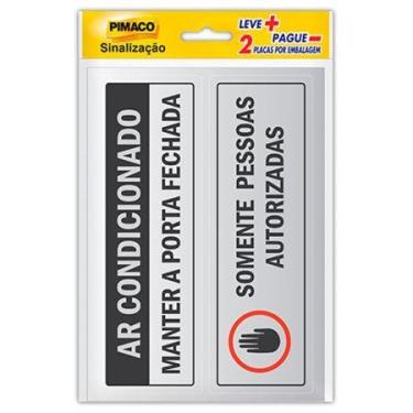 Imagem de Etiqueta sinalização Ar Condicionado/Somente Pessoas Autorizadas 6,5x2