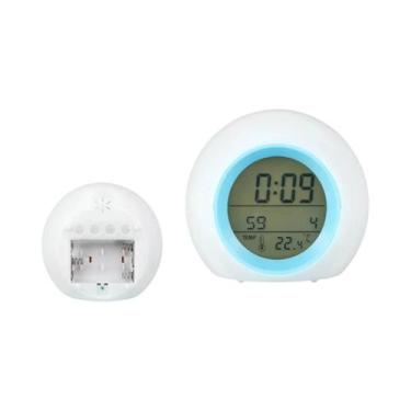 Imagem de Relógio Despertador Digital LED 12/24H Com Luz Noturna Para Mesa, Exib