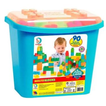 Imagem de Blocos de Montar Box Baby Land Block Azul 90 Peças - Cardoso