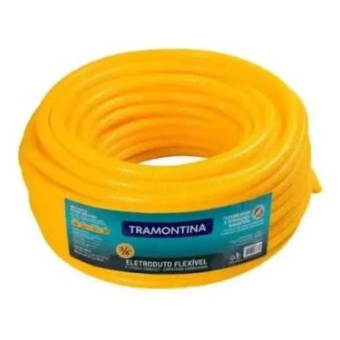 Imagem de Eletroduto Corrugado PVC 25mm x 50m Amarelo Tramontina