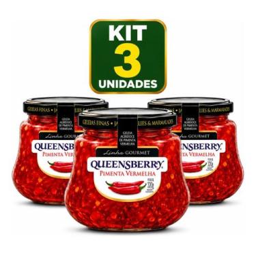 Imagem de Kit 3 Geleias Agridoce De Pimenta Vermelha Queensberry 320g Gourmet Or