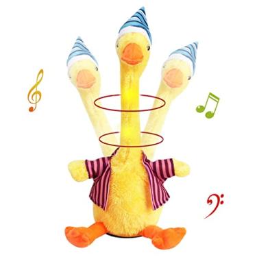 Imagem de couraged Brinquedo de pato dançante de pelúcia cantando 10 músicas musicais, brinquedos de pato para crianças com brilho leve, repete o que você diz para bebê Toddle presente de aniversário de Natal