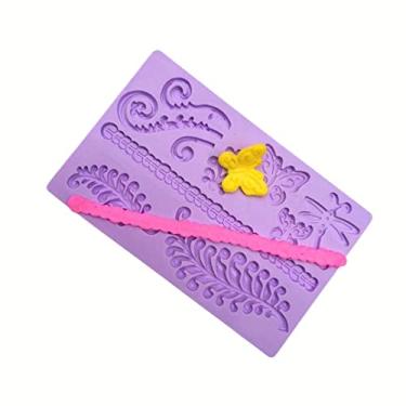 Imagem de Confeitaria dos moldes, F809 MOLDE DE SILICONE ARABESCO BORBOLETAS CONFEITARIA ARTESANATO