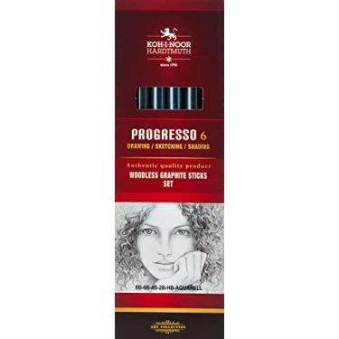 Imagem de Koh-I-Noor KOH-I-NOOR Conjunto de 6 lápis grafite sem madeira Progresso, Cinza@us 6, 8915006001PZ