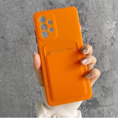 Imagem de Porta-cartão carteira capa soft coverphone para samsung a72 a32 a12 a52 a51 a71 note 20 ultra note10 m12 m31s s20 s21 plus ultra, laranja, para samsung s30 plus