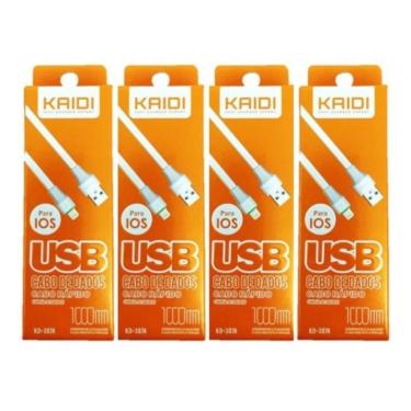 Imagem de Kit 10 Cabo Usb Compatível iPhone Rápido Kaidi Atacado