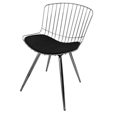 Imagem de Cadeira Berta Decorativa Cromada - Overseas