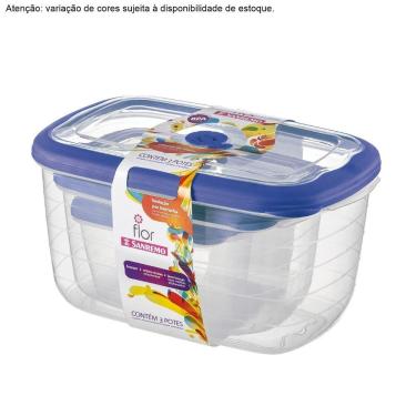 Imagem de Conjunto de Potes Retangular Alto 3 Peças Sanremo