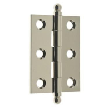 Imagem de idh by St. Simons 82015-014 Dobradiças de armário de latão sólido genuíno de qualidade profissional, níquel brilhante, 5 x 3,5 cm, par