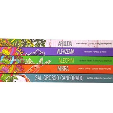 Imagem de Kit 5 Incensos Taj Arruda, Alfazema, Alecrim, Sal Grosso Canforado e Mirra