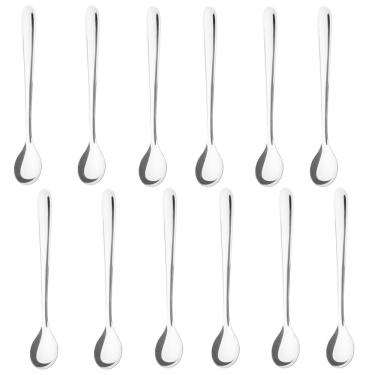 Imagem de Colher Para Mexer Suco 12 Peças Moniz Conjunto De Colheres 18cm De Aço Inox Simonaggio