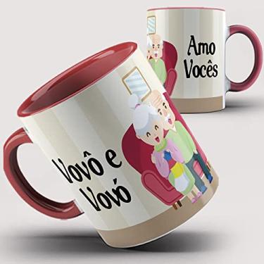 Imagem de Caneca Vermelha Vovô e Vovó Amo Vocês 19ia
