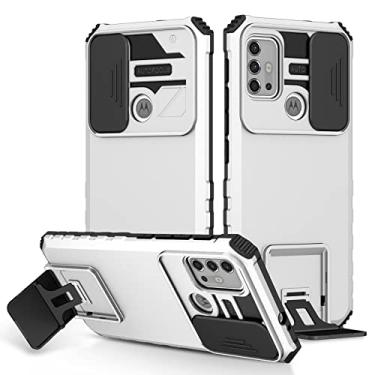 Imagem de Painel traseiro compatível com Motorola Moto G10 Power Case Selfie Hard Phone Holder à prova de choque compatível com Motorola G30 G20 G 10 20 30 capa (branco, Moto G10)