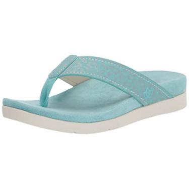 Imagem de Spenco Sandália feminina Yumi Candy Stripe, Aqua, 34