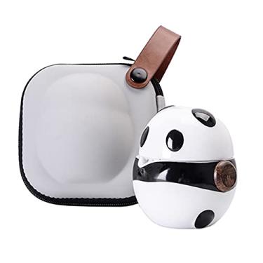 Imagem de Sizikato Conjunto de chá para um bule e e xícara, mini conjunto de chá portátil de panda fofo para escritório, ao ar livre, piquenique, viagens.