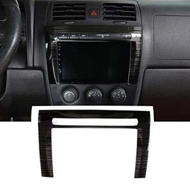Imagem de Capa de moldura de navegação de console central interna adequada para Hummer H3 2005-2009 acessórios de moldura de decoração de carro (preto)