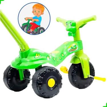 Imagem de Triciclo Infantil Motoca Cururu C/ Alça Tico Tico Verde - Magic Toys