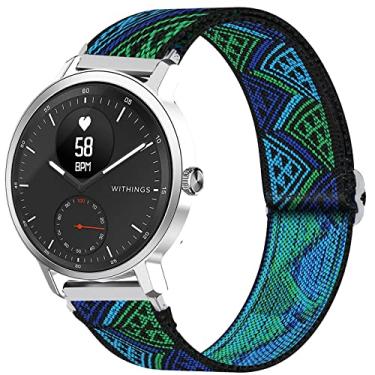 Imagem de Compatível com pulseira Withings ScanWatch, pulseira de substituição ajustável de nylon elástica elástica compatível com Smartwatch Withings ScanWatch 42 mm/38 mm Hybrid Smartwatch, Withings ScanWatch 38mm, nylon