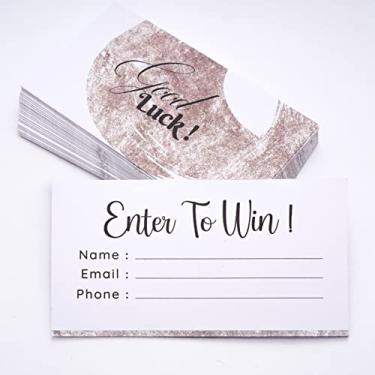 Imagem de CLEVER SIGNS Bilhetes de rifa, pacote com 200, cartões de entrada para ganhar, 8,9 cm x 5 cm, cartões de entrada para concursos, bilhetes de leilão para babados, cartões de formulário de entrada para concurso de brindes, bilhetes de rifle para eventos